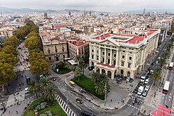 Paseo de Colón y zona de las Ramblas en Barcelona