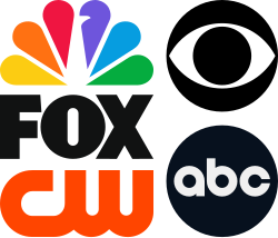 Logotipos de las principales redes de radiodifusión en abierto de Estados Unidos