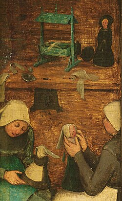 Detalle de niños jugando en la tabla de Brueghel