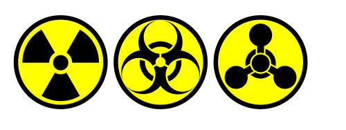 Representación gráfica de armas nucleares, biológicas y químicas