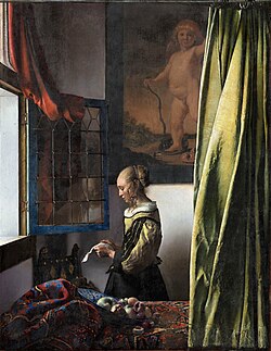Representación pictórica de una habitación con cortinas en el siglo XVII