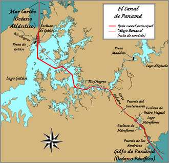 Infografía de los buques en el Lago Gatún