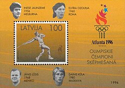 Fotografía histórica de la atleta Inese Jaunzeme