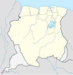 Mapa de localización de Paramaribo en Surinam
