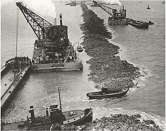 Afsluitdijk en construcción