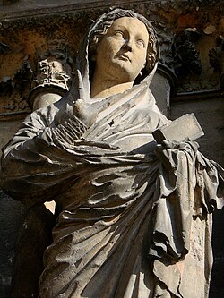 Detalle de la Virgen de la Visitación en Reims