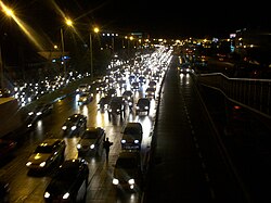 Congestión en la Autopista Norte de Bogotá