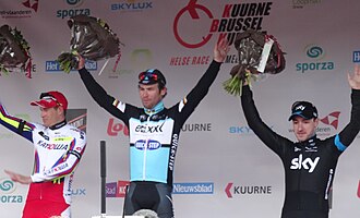 Podio de la Kuurne-Bruselas-Kuurne en 2015