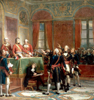 Ilustración histórica de los tres cónsules franceses.