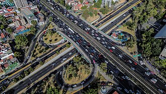 Enlace de carreteras en la Ciudad de México