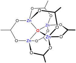Estructura química del acetato de zinc