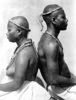 Pareja de la población gran andamanesa fotografiada en 1876