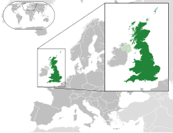 Mapa político que muestra la diferencia entre Gran Bretaña y el Reino Unido