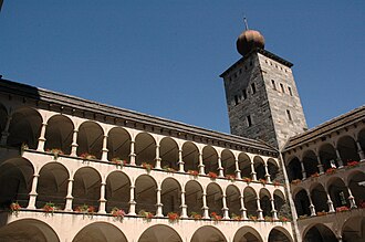 Fachada y arquitectura del Palacio Stockalper en Brig
