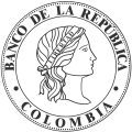 Representación de la fachada del Banco de la República en Bogotá