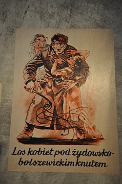 Esmaltado de propaganda polaca que representa conceptos de judeo-bolchevismo