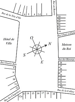 Mapa de situación de las casas gremiales
