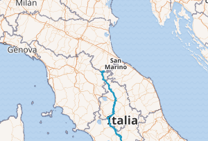 Mapa geográfico del río Tíber