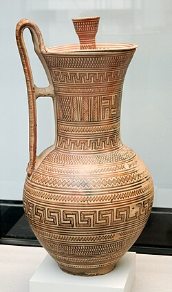 Vaso ático de estilo geométrico.