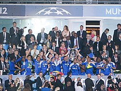 Jugadores del Chelsea celebrando la Liga de Campeones