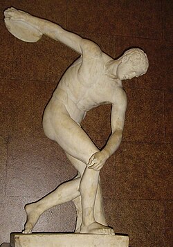 Copia romana de un discóbolo griego