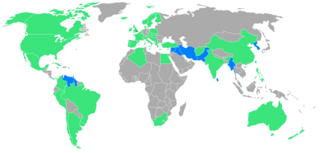 Mapa de países participantes