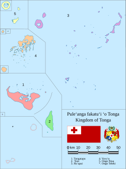 Mapa geográfico de las islas de Tonga