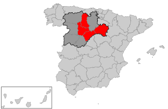 Mapa de las provincias con campus de la Universidad de Valladolid