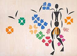 La négresse, collage de papel gouache recortado por Henri Matisse