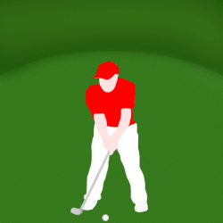 Animación que ilustra la ejecución del swing de golf