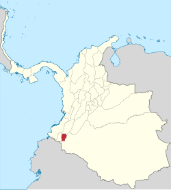 Mapa histórico de la localización de la provincia de Pasto en la Nueva Granada