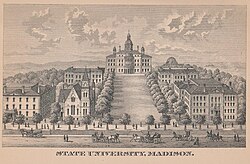 Ilustración histórica del campus de 1885