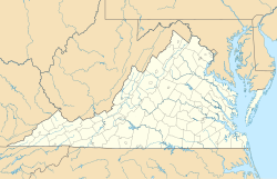 Mapa de localización de Jamestown en el estado de Virginia