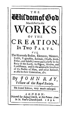 Frontispicio de The Wisdom of God Manifested in the Works of the Creation