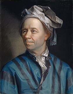 Retrato de perfil de Leonhard Euler en 1753