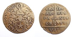 Moneda conmemorativa relacionada con los eventos bélicos de la época.
