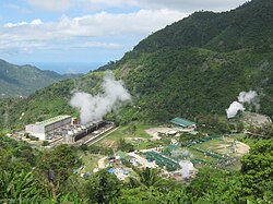 Planta de energía geotérmica situada en Filipinas.