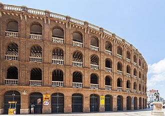 Vista exterior de la Plaza de toros de Valencia