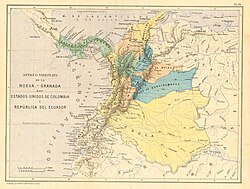 Mapa histórico de los Estados Unidos de Colombia