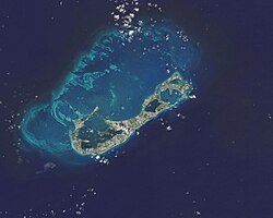 Vista satelital de las islas Bermudas