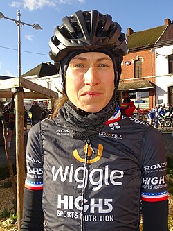Mara Abbott en su etapa como ciclista profesional.