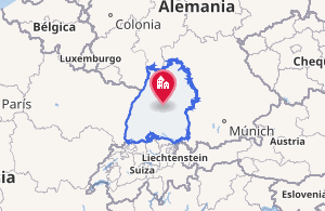 Mapa de localización de Baden-Wurtemberg en Alemania