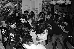 Público haciendo slam en un concierto