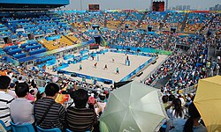 El Campo de Vóley Playa del Parque Chaoyang
