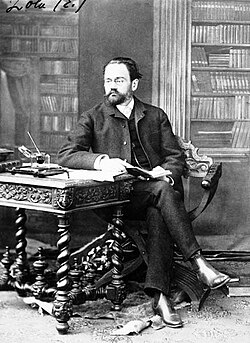 Fotografía de Émile Zola tomada alrededor de 1880.
