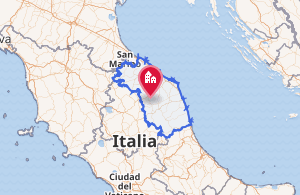 Mapa de localización de la región de las Marcas en Italia