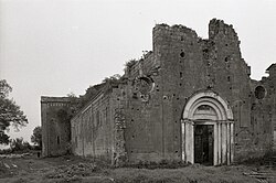 Ruinas de la iglesia de Santa Maria de Falleri antes de su restauración.