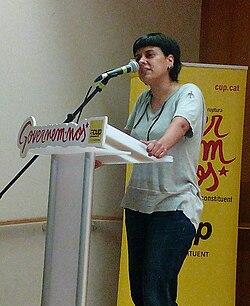 Anna Gabriel en un mitin