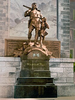 Memorial dedicado a Guillermo Tell y su hijo en Altdorf
