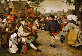 La Danza campesina obra de Pieter Bruegel el Viejo pintada hacia 1568.